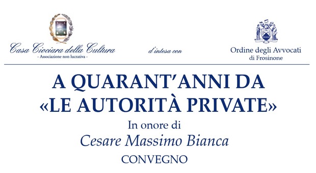 Diritto: a quarant'anni da "Le Autorità Private" Giovedì in Provincia, convengo in onore di Cesare Massimo Bianca