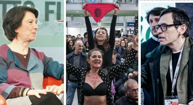 La ministra Roccella contestata dalle femministe pro aborto: scoppia il caos al Salone del Libro di Torino