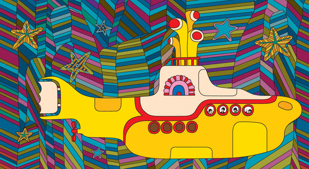 Un'illustrazione del libro "Yellow Submarine", edito da Gallucci