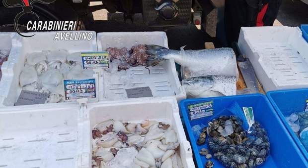 Blitz al mercato di Atripalda, sequestrati 300 chili di pesce