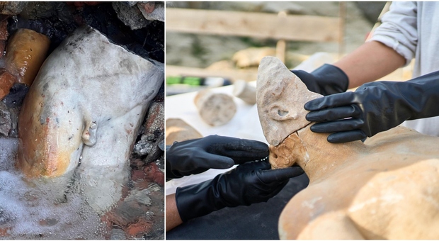 Apollo in marmo emerge dall'acqua a San Casciano, l'emozione degli archeologi: «Quel corpo caldo pareva vivo»