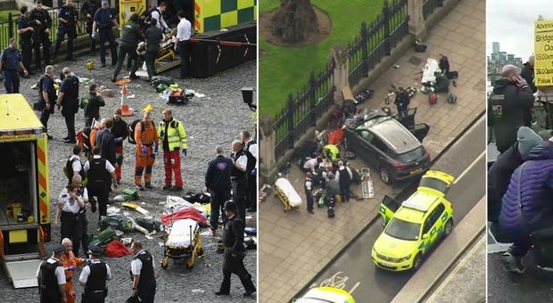 Attacco terroristico a Westminster Auto sulla folla e spari al parlamento
