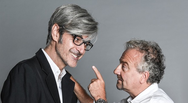 Giovanni Veronesi e Max Cervelli in diretta dal Teatro Ambra Jovinelli per Radio2 con lo show 'A Ruota Libera'