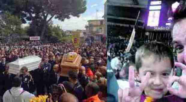Striscioni gialorossi e Venditti ai funerali di papà e figlio morti dopo Roma-Bayern
