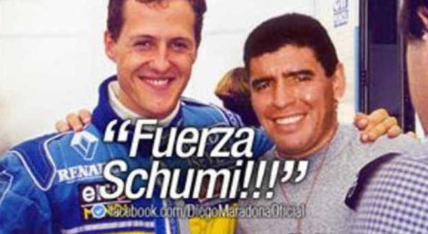 Michael Schumacehr e Diego Armando Maradona
