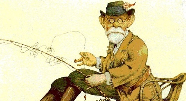 Freud in un celebre disegno di Tullio Pericoli