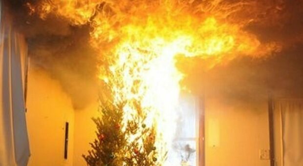 L'albero di Natale prende fuoco: donna di 57 anni ustionata a Salerno, è grave