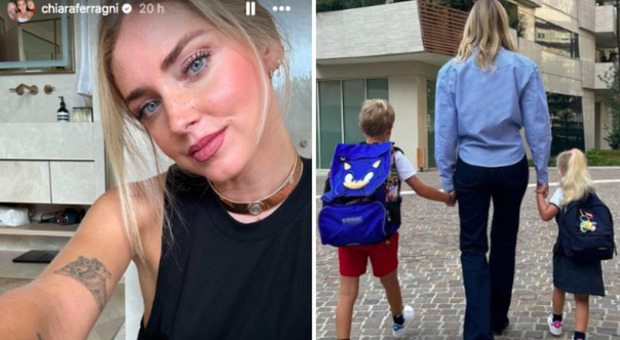 Chiara Ferragni, il ritorno a scuola di Leone e Vittoria: «Quanto siete emozionati da uno a dieci?»
