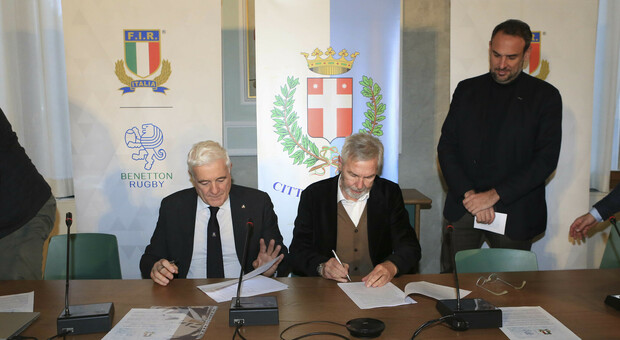 Marzio Innocenti presidente Fir e Amerino Zatta presidente del Benetton firmato il rinnovo della licenza in Urc fino al 2028