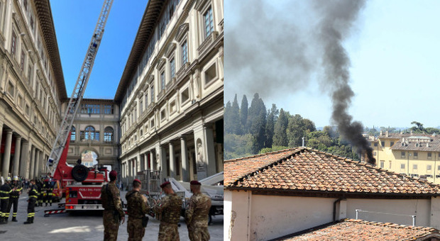 Uffizi, fumo intenso da canna fumaria: evacuato il museo