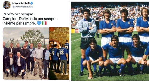 Italia campione del mondo nell'82, il raduno per Paolo Rossi. Tardelli posta la foto: «Insieme per sempre»