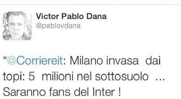 "A Milano 5 milioni di topi, saranno dell'Inter": bufera dopo il tweet del collaboratore di Bee