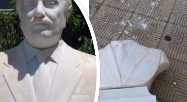 Danneggiata la statua di Falcone a Palermo: staccata la testa e lanciata contro scuola