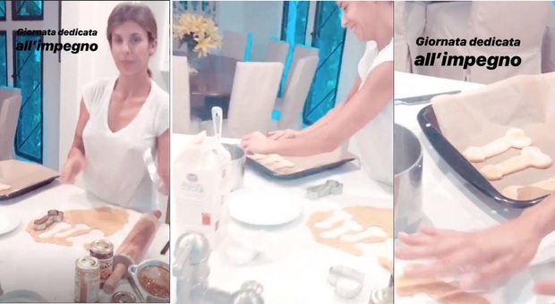 Elisabetta Canalis si diverte a preparare i biscotti, ma il dettaglio 'hard' non sfugge ai follower