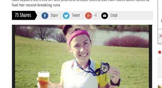 Kate Jayden, 28 anni, da anoressica a maratoneta