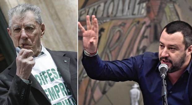 Lega, scontro tra Bossi e Salvini al congresso. Il Senatur: «Per ora resto»