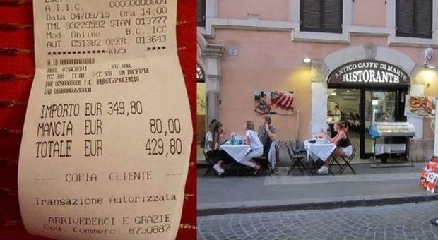 Conto da 430 euro a Roma: bollino anti-frode per bar e ristoranti