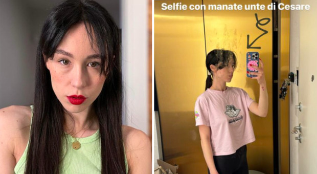 Aurora Ramazzotti, selfie (con sorpresa) allo specchio: «Le manate unte di Cesare»