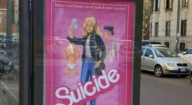 Milano, Barbie finta istiga al suicidio: manifesti choc in strada subito rimossi FOTO