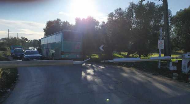 Passaggio a livello in tilt: paura sul bus degli studenti