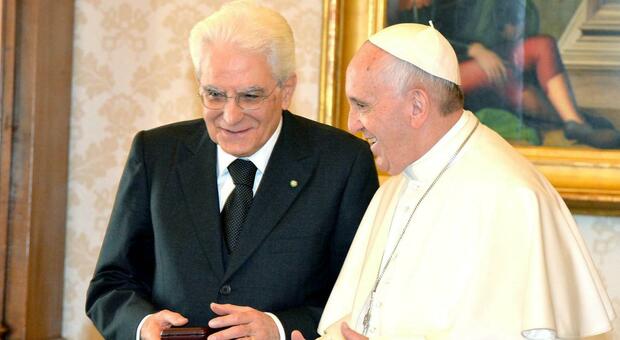 Sergio Mattarella e Papa Bergoglio