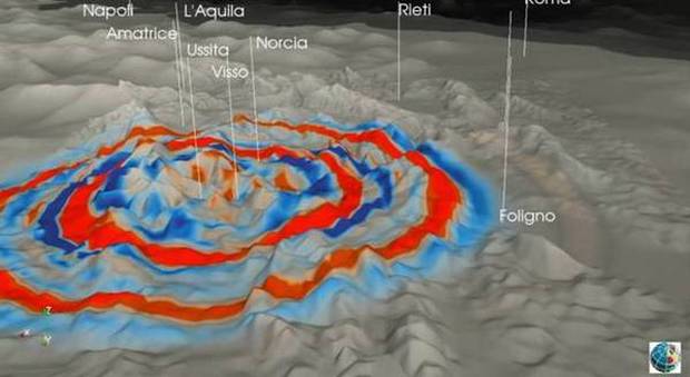 Terremoto, l'Ingv ricostruisce la propagazione delle onde sismiche