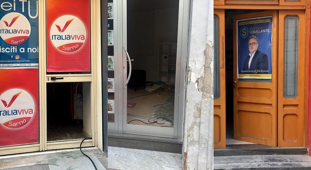 Sarno, raid vandalico nelle sedi di Italia Viva e Pd: sfondate porte d'ingresso