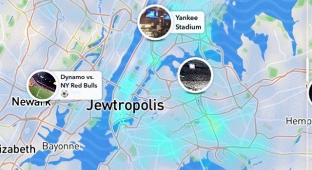 New York diventa "Jewtropolis" sulla mappa di Snapchat: «È stato un atto vandalico»