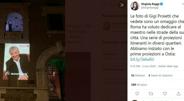 La Raggi prova a difendere la foto francobollo di Proietti al Colosseo, ma twitter l'asfalta: «Così neanche i Casamonica»