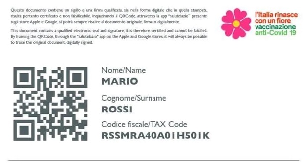 Il certificato vaccinale da oggi nel Lazio. D'Amato: «Prima regione in Italia a farlo»