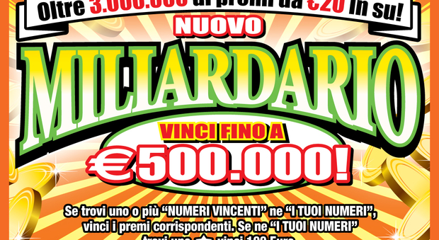 Compra un Gratta e vinci a Bari e vince 500mila euro