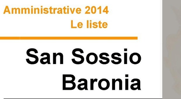 Amministrative 2014 - Le Liste SAN SOSSIO BARONIA