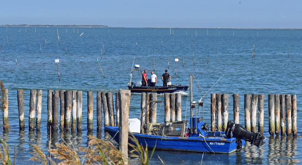 Pescatori sul delta del Po