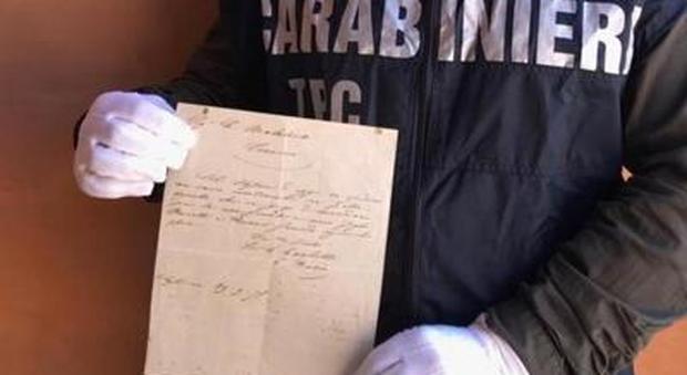 Ritrovata e restituita una lettera attribuita a Giuseppe Garibaldi, il giallo a Roma: Era stata rubata nel 2002