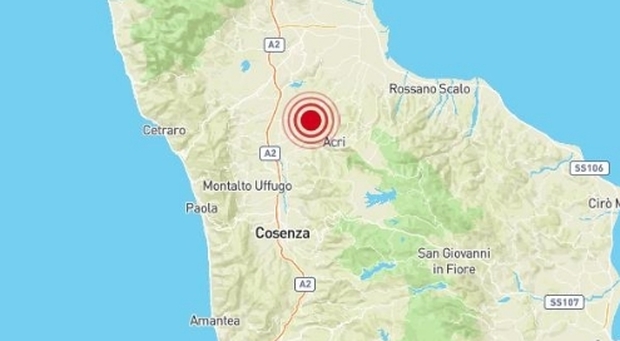 Terremoto a Cosenza di 3.1 e immediata replica di 2.5: paura ma nessun danno