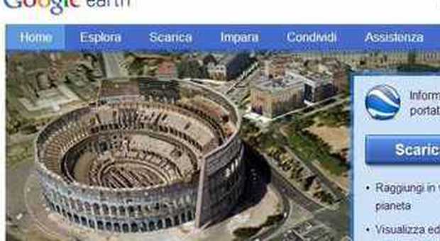 La schermata di Google Earth su Roma