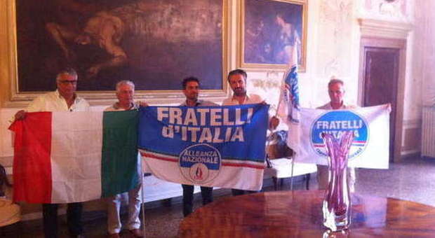 Consiglieri di Fratelli d'Italia sit-in di protesta ad oltranza a Ca' Farsetti