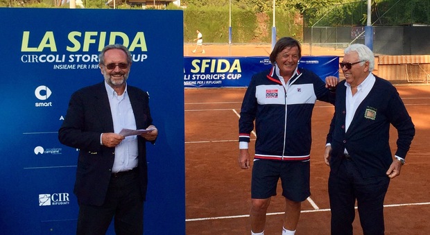 Da sinistra: Roberto Zaccaria, Adriano Panatta, Nicola Pietrangeli