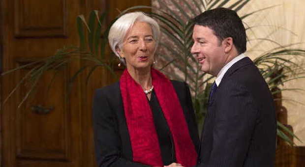 Renzi accoglie Christine Lagarde, direttore del Fondo monetario