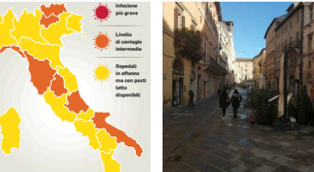 Colore Regioni, Toscana, Abruzzo, Liguria e Trento arancioni: Umbria rossa a metà, la nuova mappa