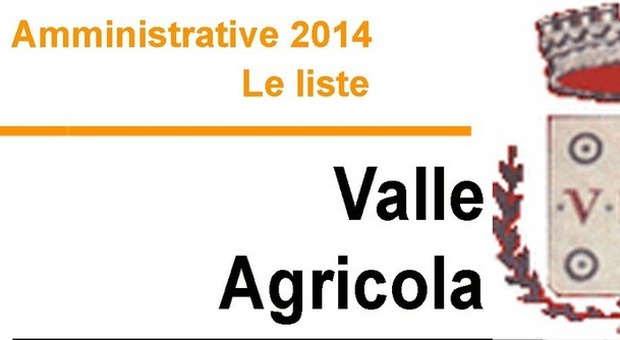 Amministrative 2014 - Le Liste VALLE AGRICOLA