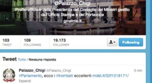 Elezioni 2013, «ecco i trombati eccellenti» La gaffe su Twitter di palazzo Chigi
