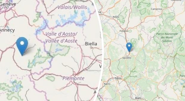 Terremoto nella notte in Umbria. Una scossa anche al confine tra Francia e Italia