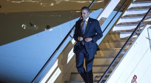 l'arrivo di Obama a Fiumicino