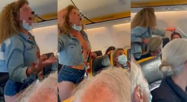 Non indossa la mascherina sul volo Ryanair e insulta tutti: denunciata la protagonista dei video social