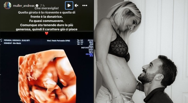 Veronica Peparini e Andreas Muller mostrano l'ecografia delle gemelle su Instagram: «Lei è la donatrice, lei la ricevente»