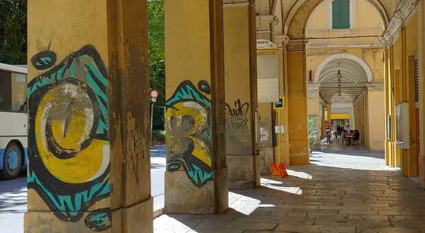 Ancona, a piazza Cavour gli archi della vergogna: guano, sporcizia e degrado