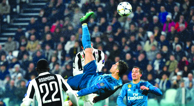 Uefa, la rovesciata di Cristiano Ronaldo alla Juventus in lizza come gol dell'anno