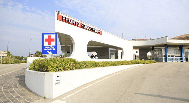 L'ingresso del pronto soccorso dell'ospedale Ca' Foncello di Treviso