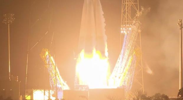Il lancio del razzo Soyuz